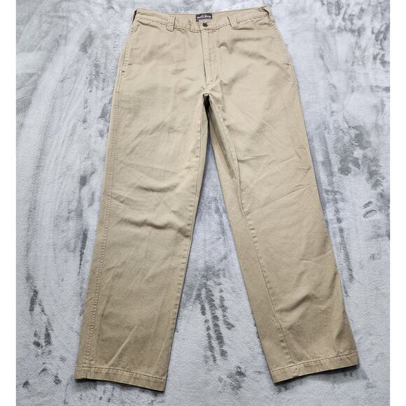 Woolrich Other - Vintage Woolrich Pants Mens 34/30* Tan Khaki Flat Front Straight Cotton Casual